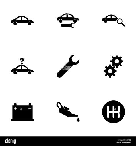 Vector Black Car Service Icon Set Stock Vector Image And Art Alamy