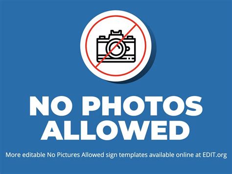 No Photos Sign Templates To Customize And Print