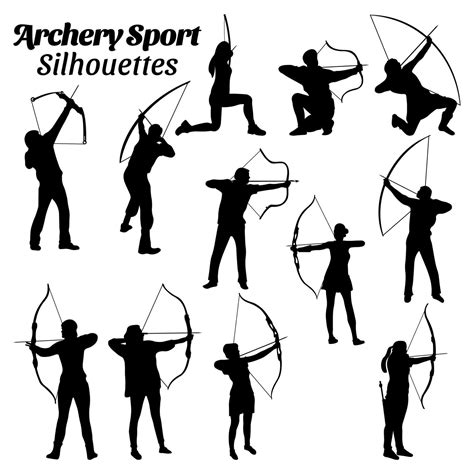 Set Archery Silhouettes Vector Illustration 23820136 Vector Art At