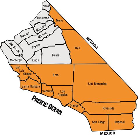 Map Of Southern California Topographic Map Of Usa With States