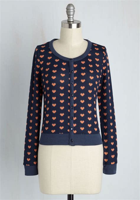 Cute Librarian Style Cardigan With Quirky Print Clothes Style