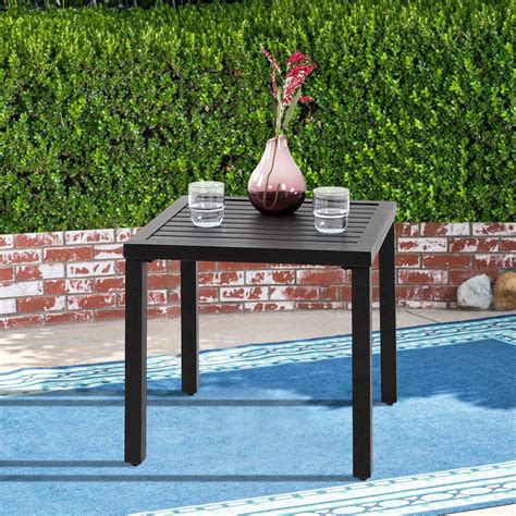 Square Outdoor Patio Table Hampton Bay Oak Heights Metal Square Outdoor