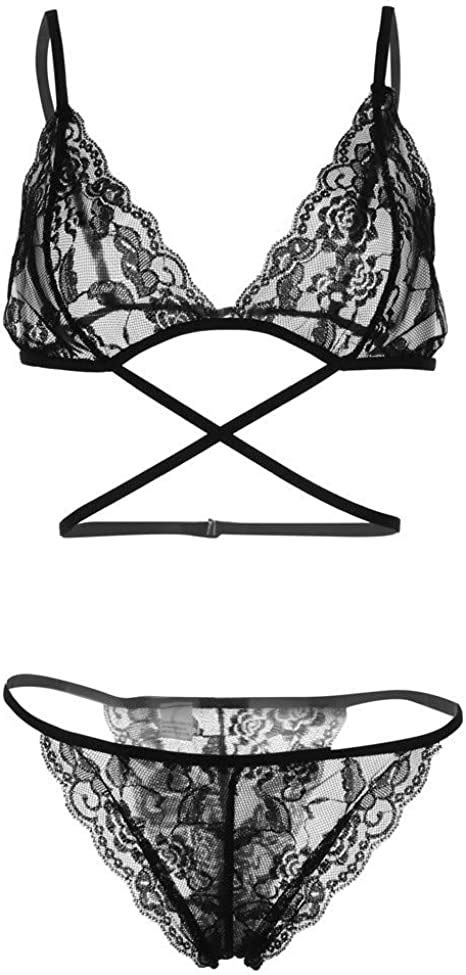Unskam Women Lace Lingerie Set Bandage Underwear Sexy Lingerie Fashion