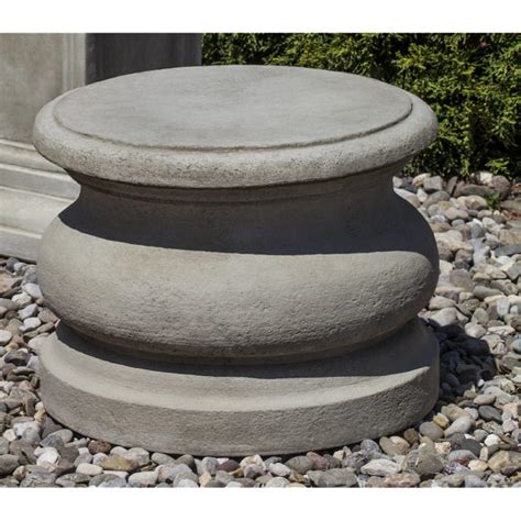 Cast Stone Outdoor Round Pedestal Base Kinsey Garden Decor