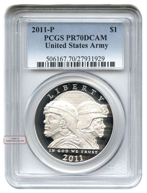 2011 P United States Army 1 Pcgs Proof 70 Dcam Modern Commemorative