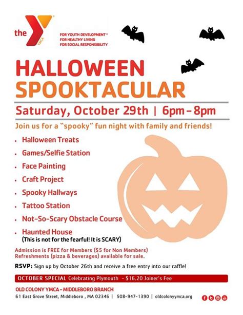 Halloween Spooktacular At Old Colony Ymca Middleboro Branch Middleboro