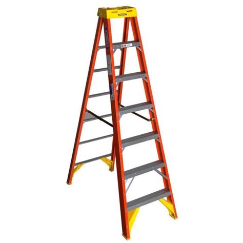 Werner 4 Ft Fiberglass Step Ladder With Yellow Top 250 Lb Load