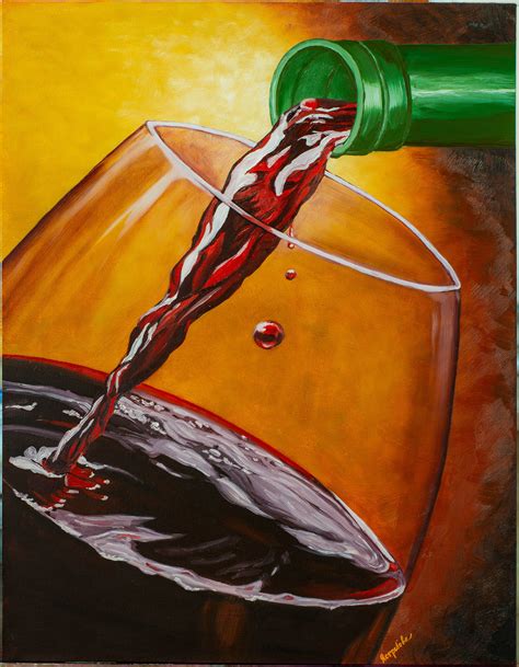 The Wine Is Pouring In Glass Original Oil Painting On Canvas Etsy In 2020 Wine Painting