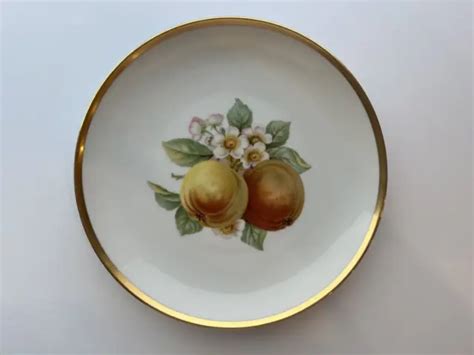 Vintage Hutschenreuther Selb Bavaria 8 Fruit Plate With Gold Trim One