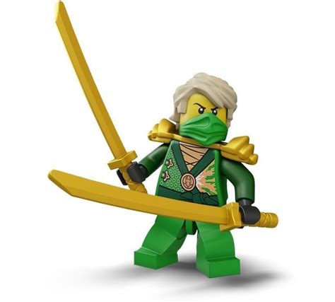 Lego Green Ninja Ninjago Lloyd Minifigure With 2 Gold Swords 70722 New
