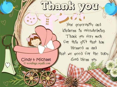 Thank You Messages For Baby Shower Messages And Ts Wordings And