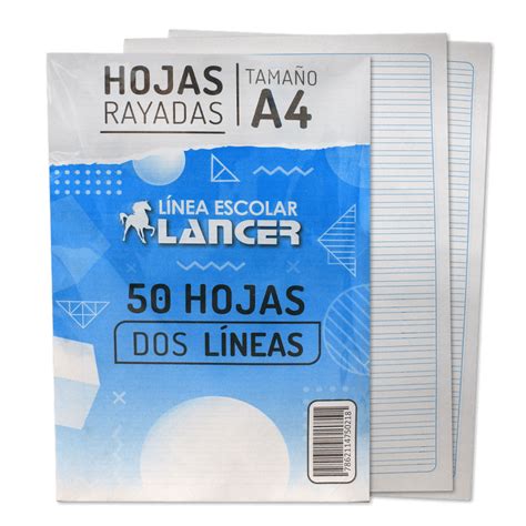 Paquete De Hojas A4 2 Lineas 50 Hojas Lancer Comsucre Online