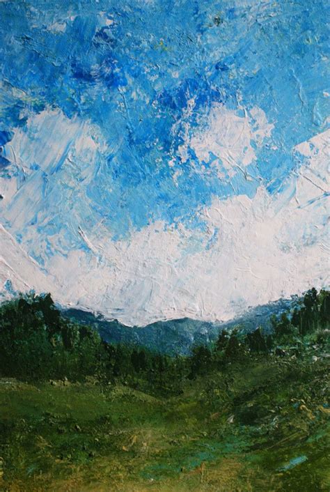 Impasto Acrylic Painting Tutorial Clouds And Trees