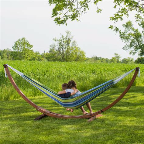 Vivere Hammocks Double Cotton Hammock With Stand Temple And Webster