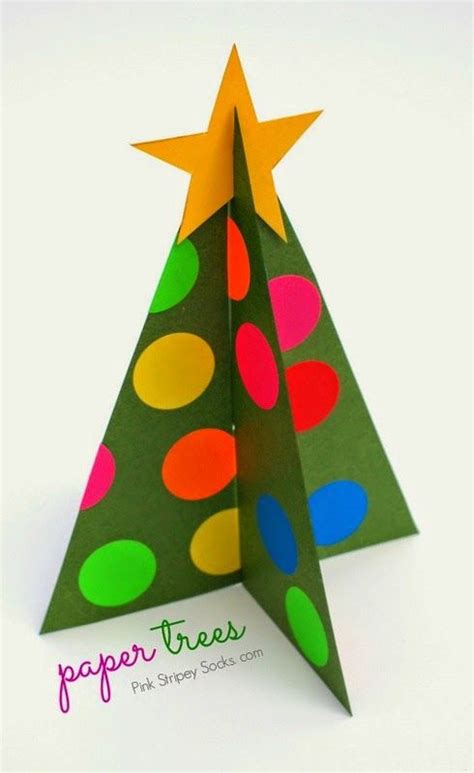Construction Paper Christmas Tree Craft Papercraft Among Us
