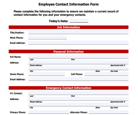 30 Sample Employee Information Form Templates Word And Pdf Word