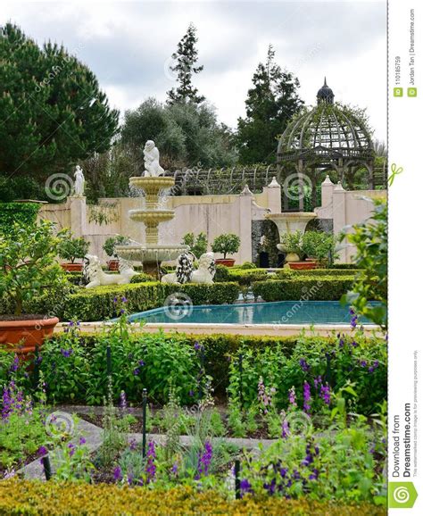 Jardin Italien De La Renaissance En Hamilton Gardens Image Stock