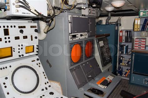 Control Room In Small Cold War Warship Stock Image Colourbox