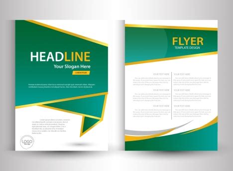 Flyers are tangible, cost effective and incredibly versatile. Flyer template design with green and white color vectors ...