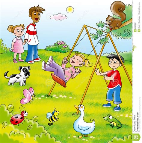 You can browse our latest art for kids below and we will soon add sketches for kids. Kids In A Park Stock Photography | Art drawings for kids ...