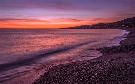 Download 1440x900 wallpaper coast, sunset, beautiful scenery, nature ...