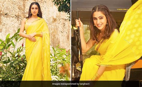 Sara Ali Khan Brightens Our Tuesday In A Gleaming Sunshine Yellow Saree