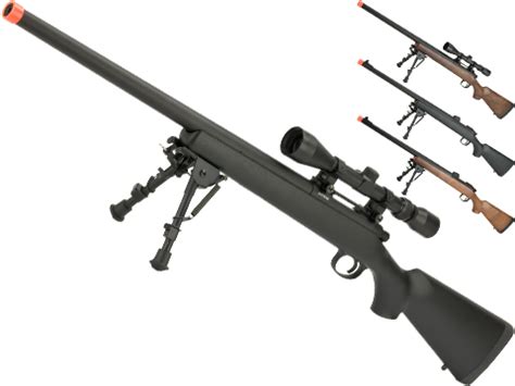 CYMA VSR Bolt Action Airsoft Sniper Rifle W Scope Rail Wood Polymer Options FPS