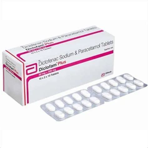 Diclofenac Potassium Mg And Paracetamol Mg Diclofam Plus Tablets X Tablets By
