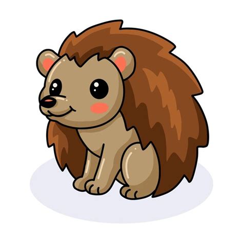 Premium Vector Cute Little Hedgehog Cartoon Posing