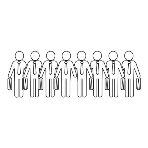 Group Of People Standing Community Stick Figure Pictogram Icons — Stock