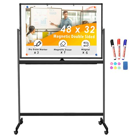 Buy Double Sided Rolling Whiteboard 48 X 32 Inches Large Mobile