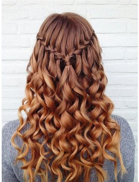 With a wide range of braided short hairstyles, short haired girls can also gain the pleasure of styling up their hair in braids. Glamorous Waterfall Braid for Curly Hair | Down hairstyles ...