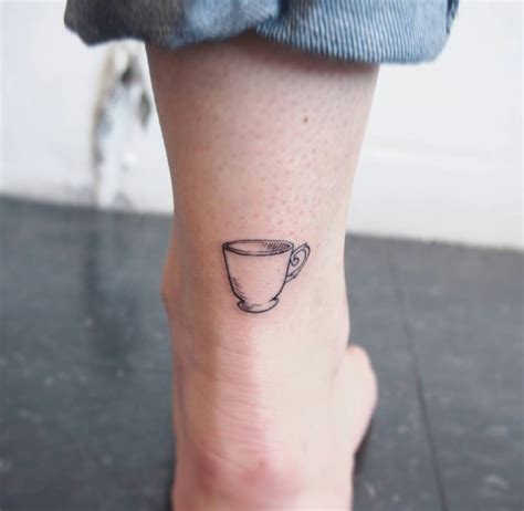 Cup Of Tea Tattoo Small Wineartillustrationblack
