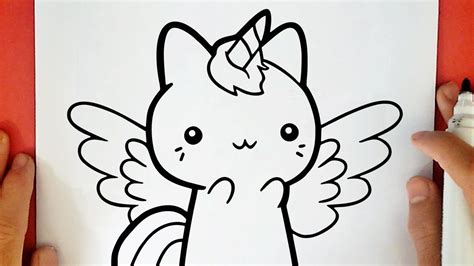 Como Desenhar Um Gato UnicÓrnio Kawaii Youtube