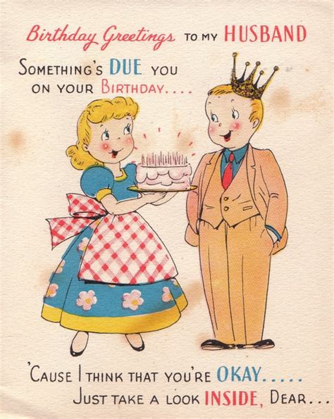Vintage 1945 Birthday Greetings To My Husband DOLLAR Card