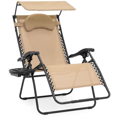 Best Choice Products Oversized Zero Gravity Reclining Lounge Patio Chair W Folding Canopy Shade