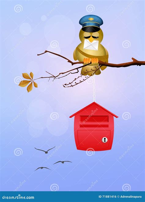 Bird Postman On Branches Stock Illustration Illustration Of Wire