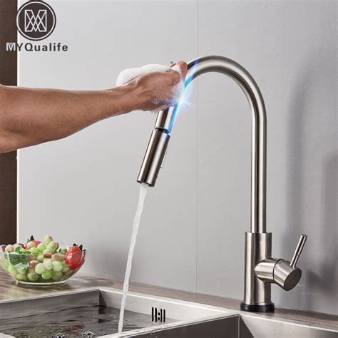 Some faucets can even connect to an ac power. Stainless Steel Lead Free Touch Faucet for Kitchen Pull ...
