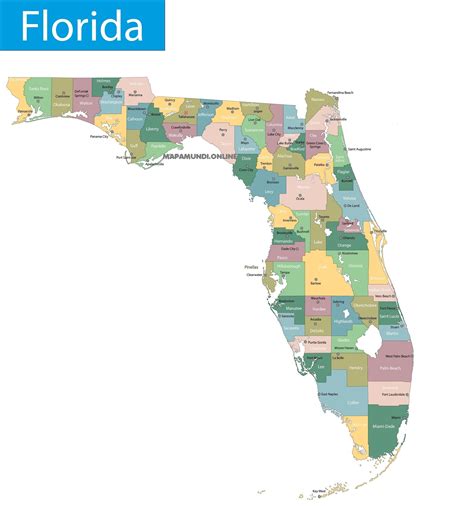 Mapa Politico Florida Usa Redis