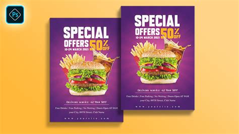 How To Make Professional Burger Restaurant Flyer Design In Photoshop Cc
