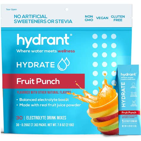 Buy Hydrant Hydrate 30 Stick Packs Electrolyte Powder Rapid Hydration