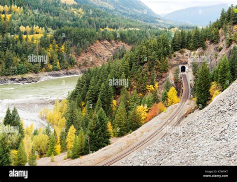 Fall Foliage In The Lillooet Fraser Canyon British Columbia Canada