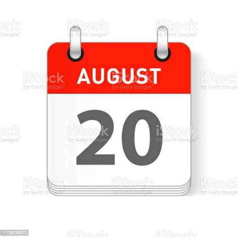 Agosto 20 August 20 Calendar Date Design Stock Illustration Download