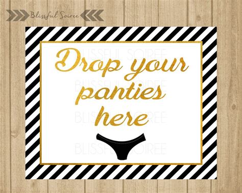 Panty Game Sign Black And Gold Drop Your Panties Here