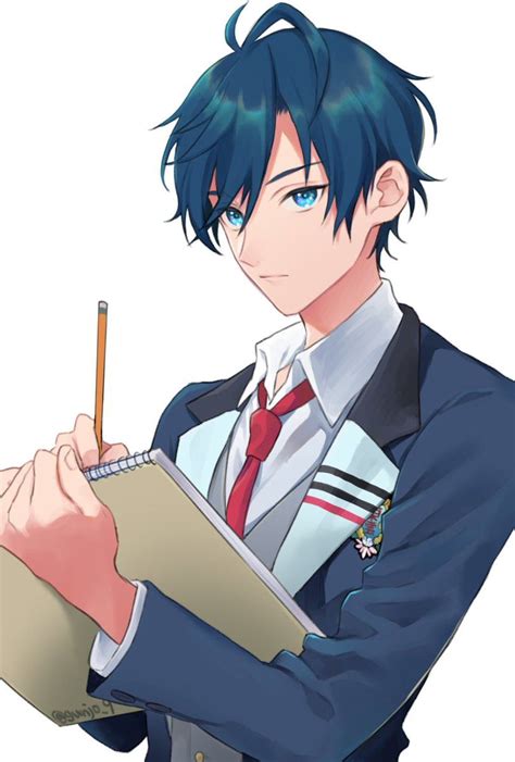 On Twitter Anime Boy Sketch Anime Drawings Boy Anime Guy Blue Hair