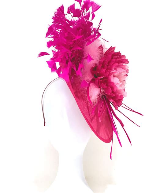 Triple Crown Kentucky Derby Hat Fascinator Pink Hot Pink Derby Hat