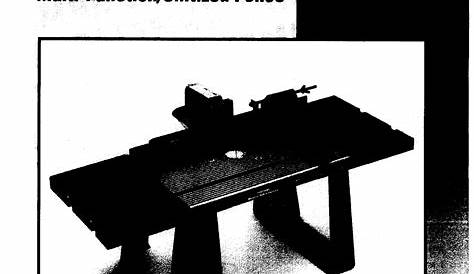 Craftsman 17125481 User Manual ROUTER TABLE Manuals And Guides L0909496