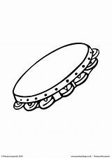Tambourine Colouring Drawing Coloring Primaryleap Getdrawings sketch template