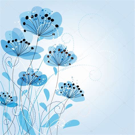 Blue Romantic Flower Background Stock Vector By ©almatea 9225735