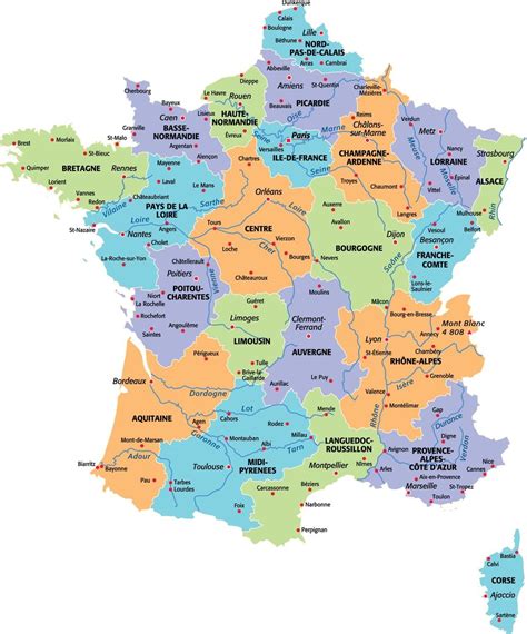 Large Size Political Map Of France Travel Around The World Vacation